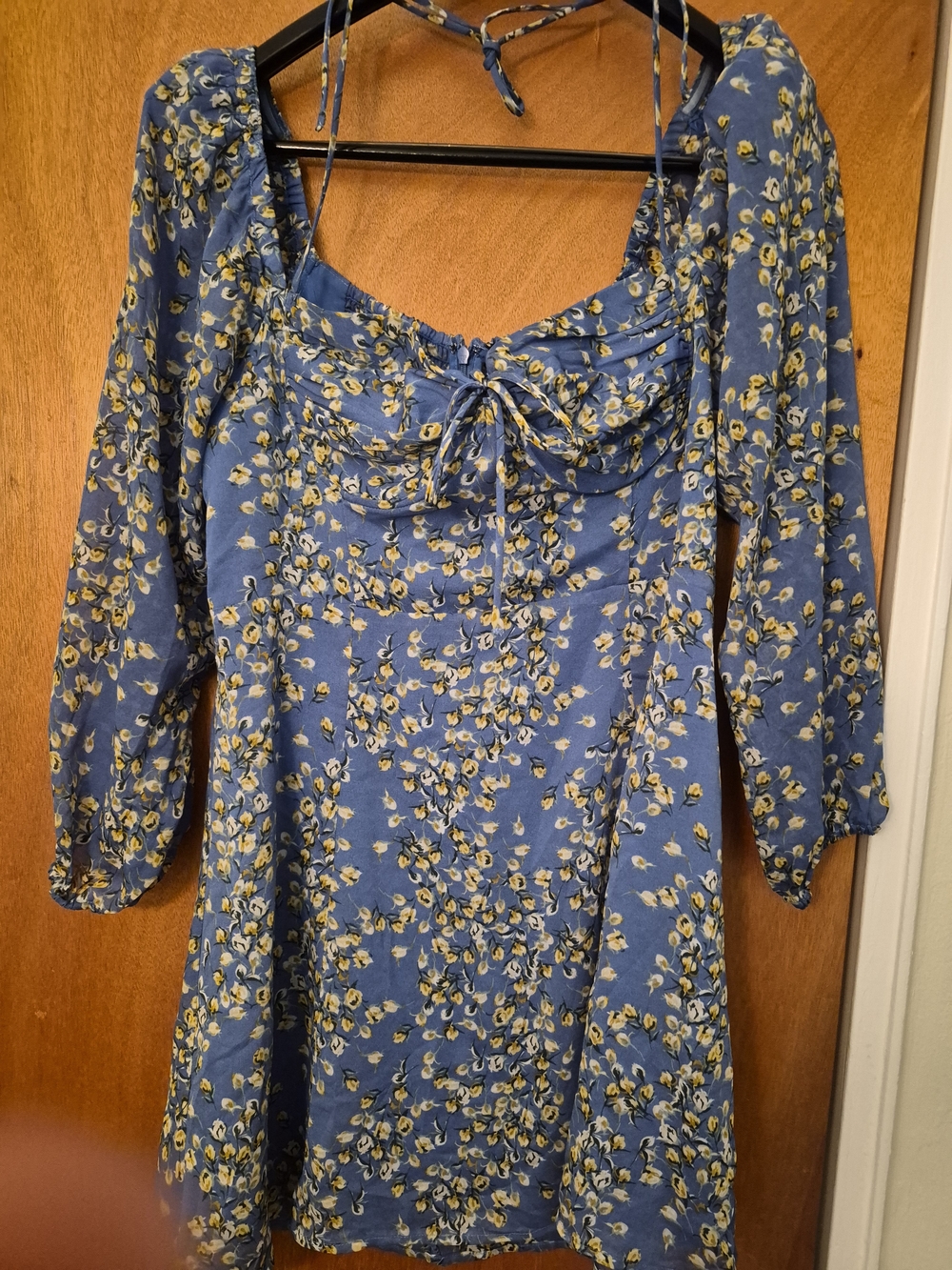 ASTR Blue Floral Tie-Front Mini Dress XL